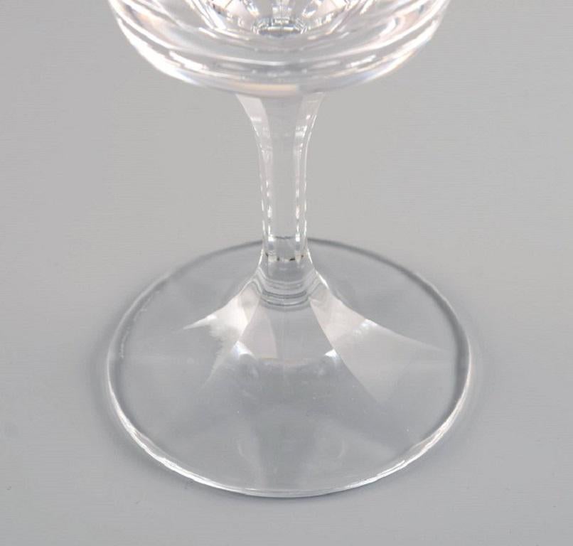 Art Glass Seven René Lalique Chenonceaux White Wine Glasses in Clear Crystal Glass For Sale