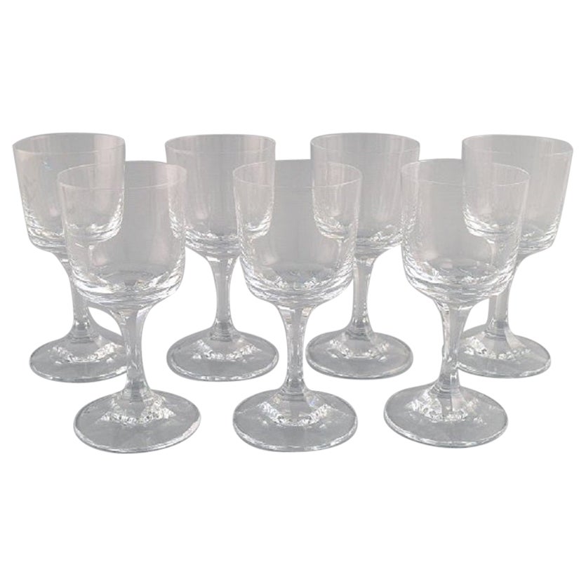 Seven René Lalique Chenonceaux White Wine Glasses in Clear Crystal Glass