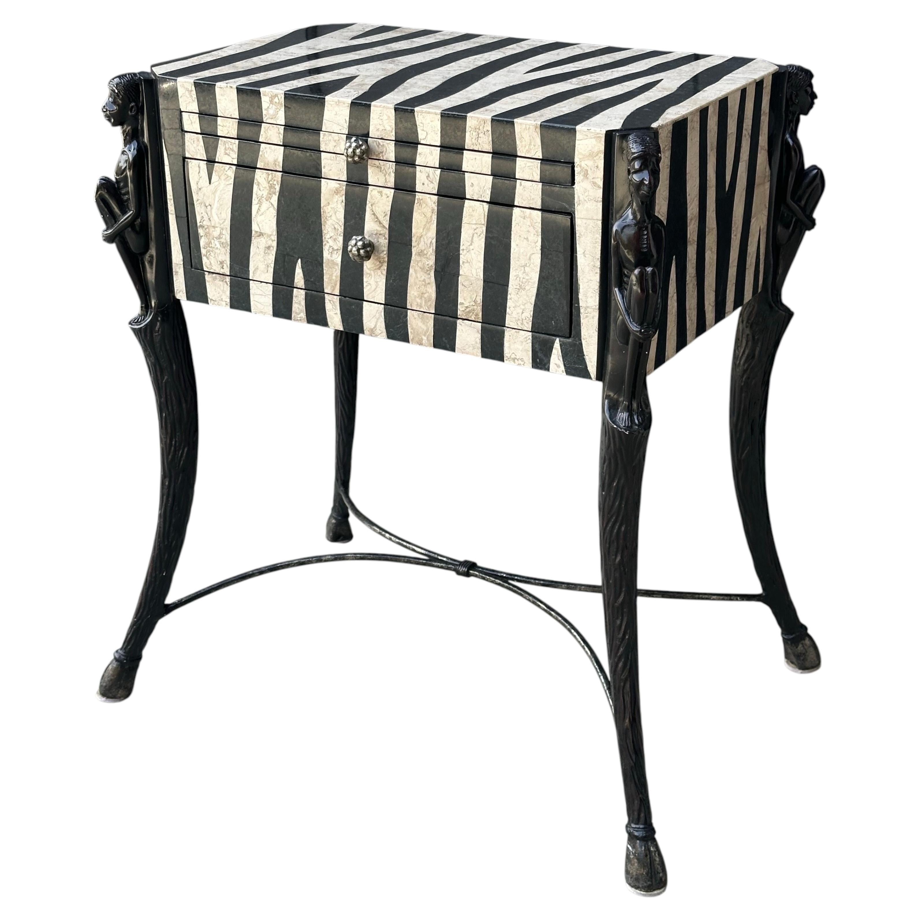 Seven Seas by Hooker Furniture Zebra-Patterned Inlaid Cabinet / End Table