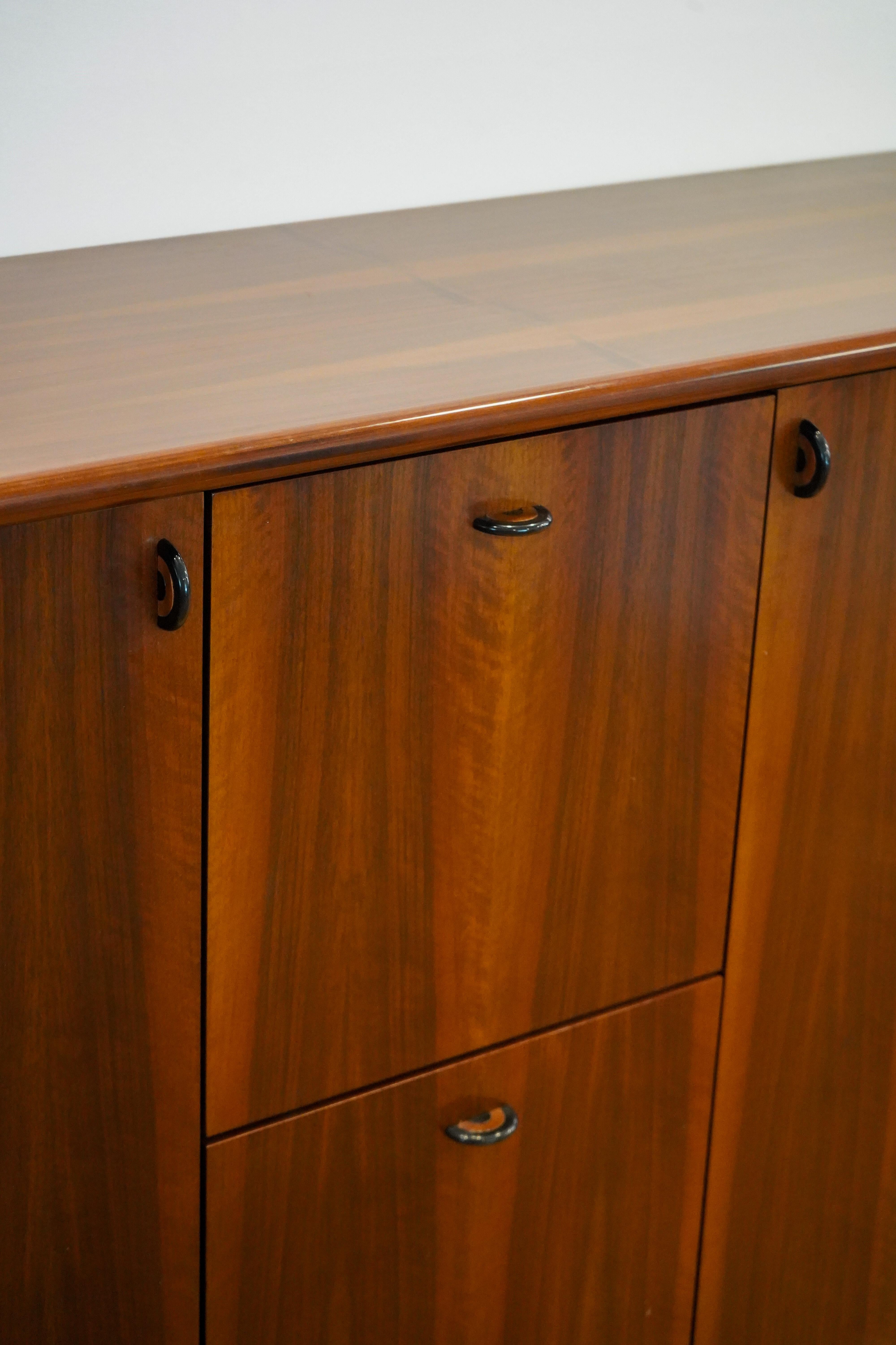 Modern “Seven” Series Dry Bar by Luigi Saccardo for Gasparello in Italian Walnut, 1970s For Sale