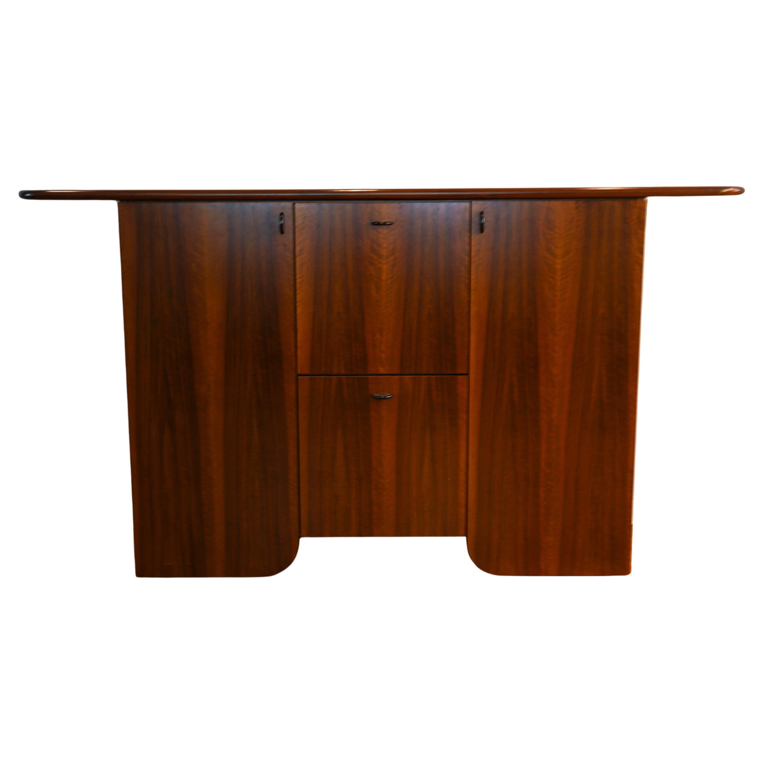 “Seven” Series Dry Bar by Luigi Saccardo for Gasparello in Italian Walnut, 1970s For Sale