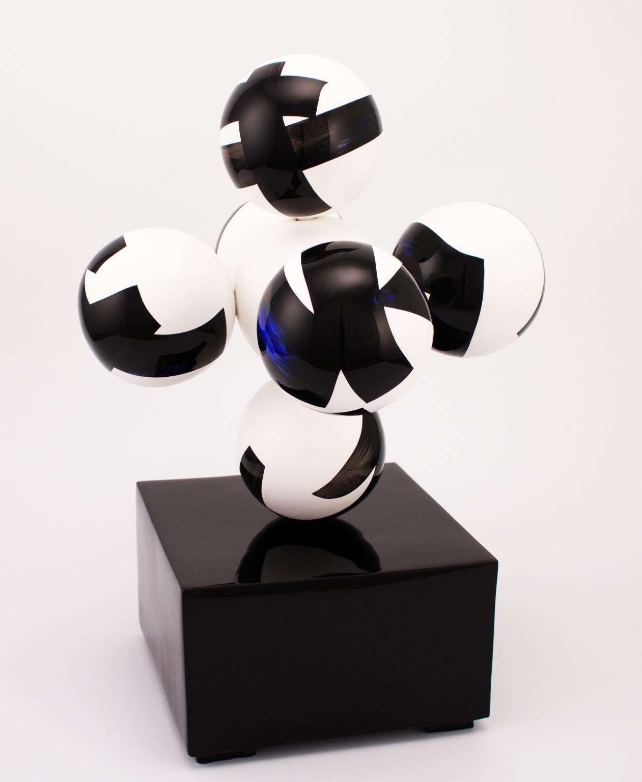 Contemporary Seven Spheres Lacquered Ceramic Sculpture by Golem For Sale