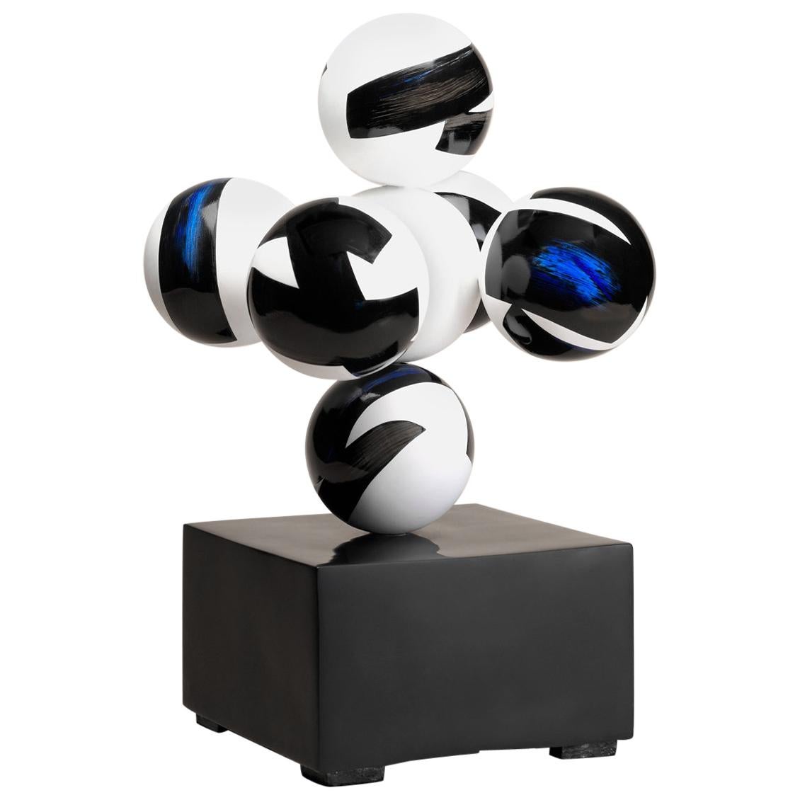 Seven Spheres Lacquered Ceramic Sculpture by Golem For Sale