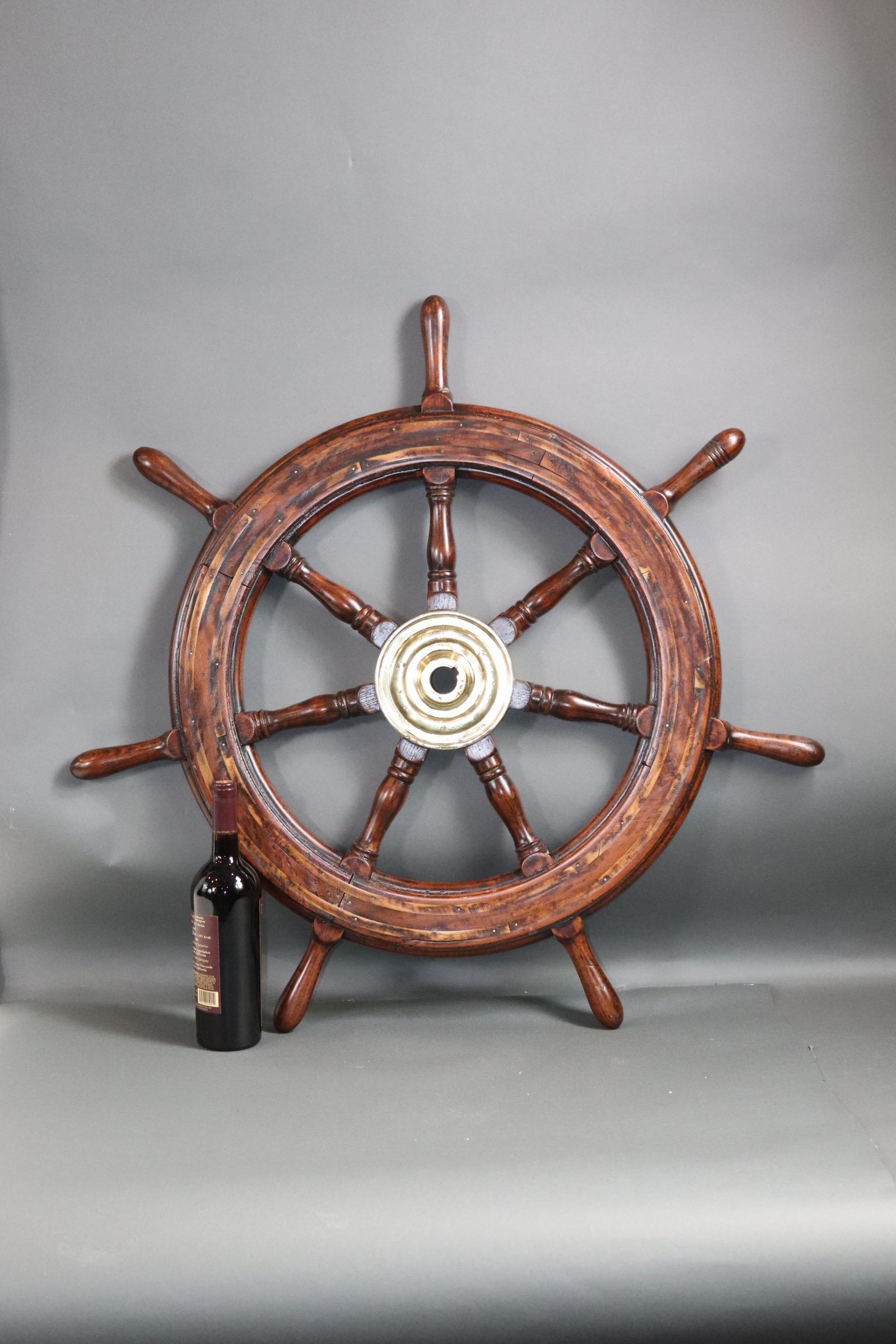 Seven Spoke Ships Wheel with Brass Hub 1