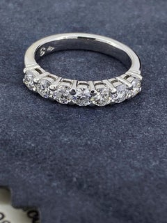 Seven-Stone “Dearest” Half-Hoop Diamond Platinum Ring (Band). Handmade c1970's.