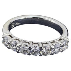 Seven-Stone “Dearest” Half-Hoop Diamond Platinum Ring (Band). Handmade c1970's.