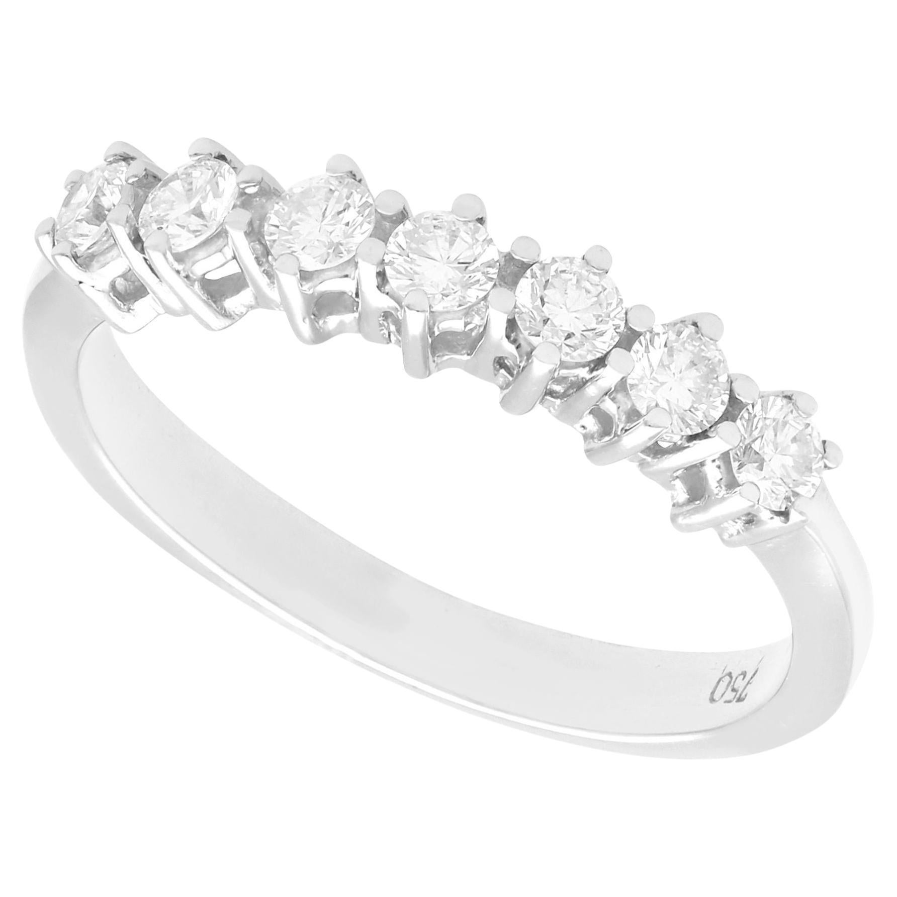 Seven-Stone Diamond and White Gold Engagement Ring