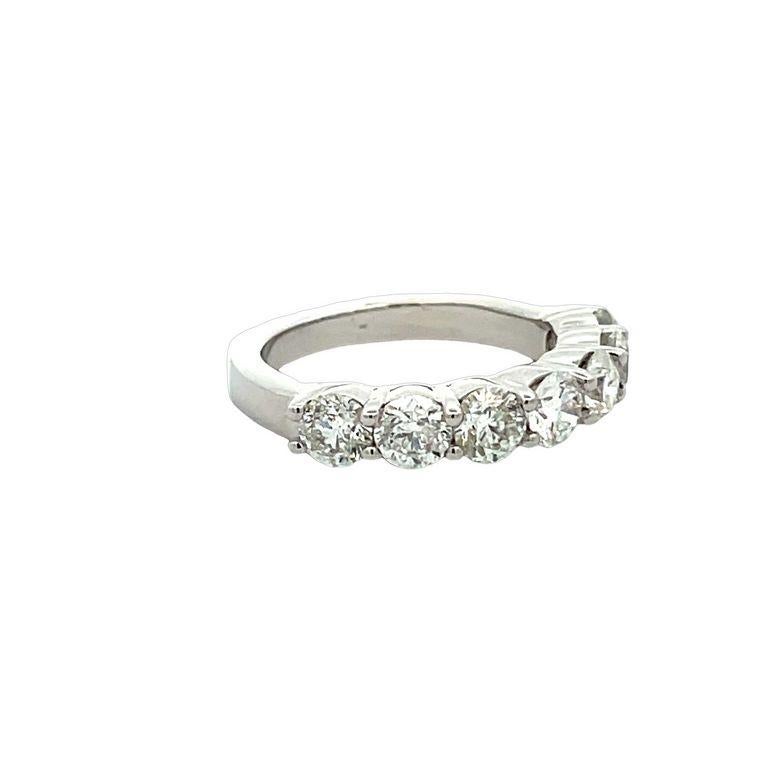 Modern Seven Stone Diamond Ring Band 2.11CT in 14K white Gold    For Sale