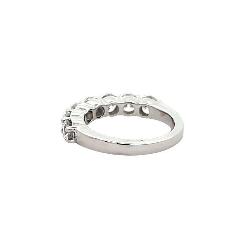Women's Seven Stone Diamond Ring Band 2.11CT in 14K white Gold For Sale