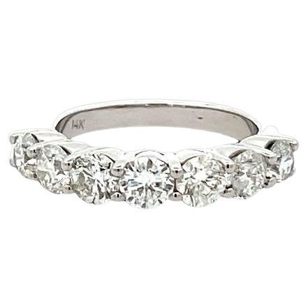 Seven Stone Diamond Ring Band 2.11CT in 14K white Gold    For Sale