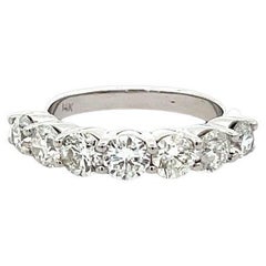 Seven Stone Diamond Ring Band 2.11CT in 14K white Gold   