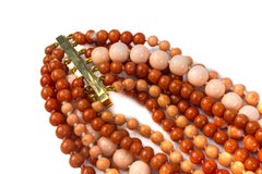 Seven-Strand Coral Bead Necklace