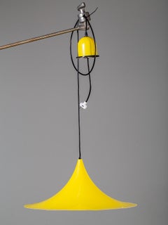 Five Vintage Danish Enamel Metal Pendant Light Fixtures, circa 1960
