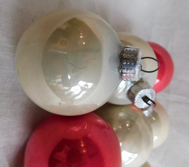 Seven vintage mercury German glass Christmas tree ornaments, 
circa 1970 ( the top caps are marked 