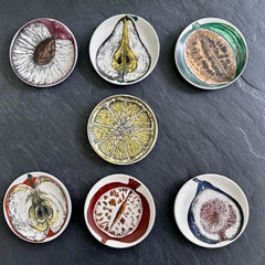 Seven Vintage Piero Fornasetti Sezioni Di Frutta Coasters With Original Box