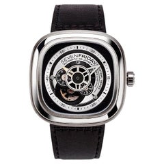 Sevenfriday Automatic Black Leather Band Men's Watch P1B/01