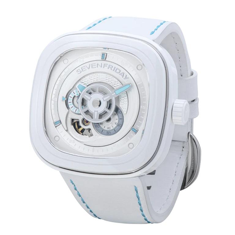 Sevenfriday Automatic White Ceramic Calf Skin Leather Watch P1C/05

Caipirinha, Cape Cod Cooler and Curaçao

The P1C/05 embodies the Caribbean way of life, vibrant and laid back.

A white ceramic top bezel, animation, ring and opaline white