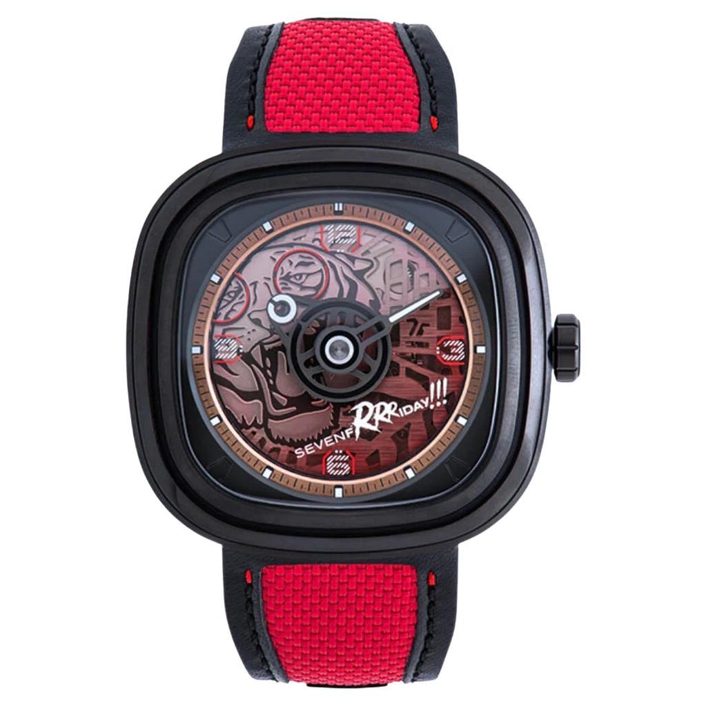 Sevenfriday T Series Montre automatique rouge tigre pour hommes T3/05