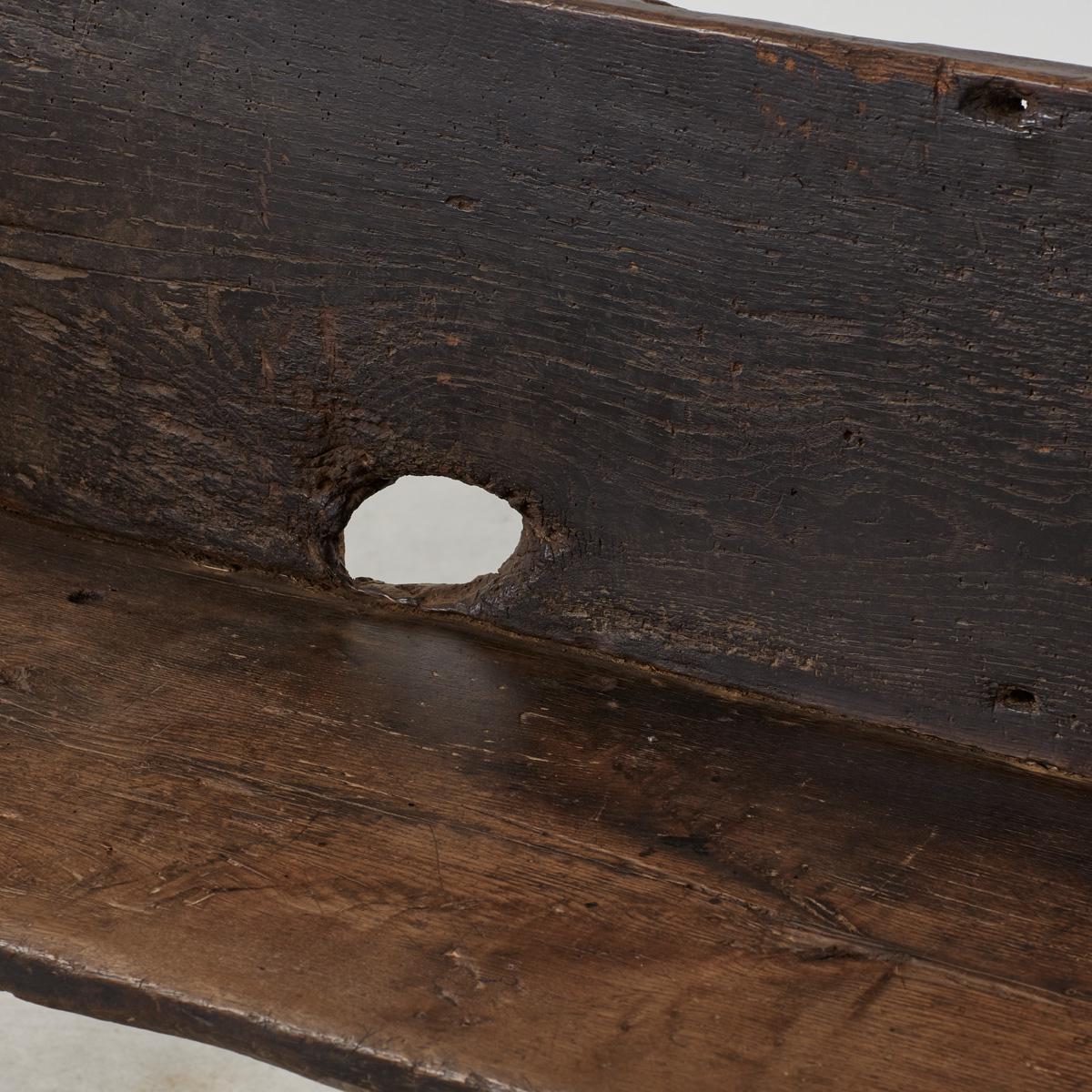 Seventeenth-Century Antique Rustic Bench from Galicia For Sale 4