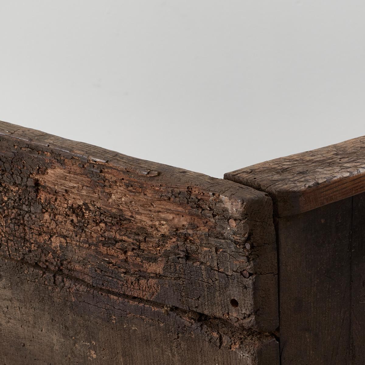 Wood Seventeenth-Century Antique Rustic Bench from Galicia For Sale