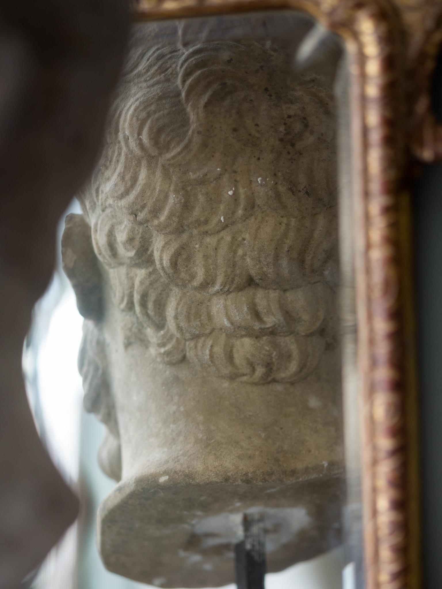 19th Century Seventeenth Century Carved Marble Bust Solon, 1820 For Sale