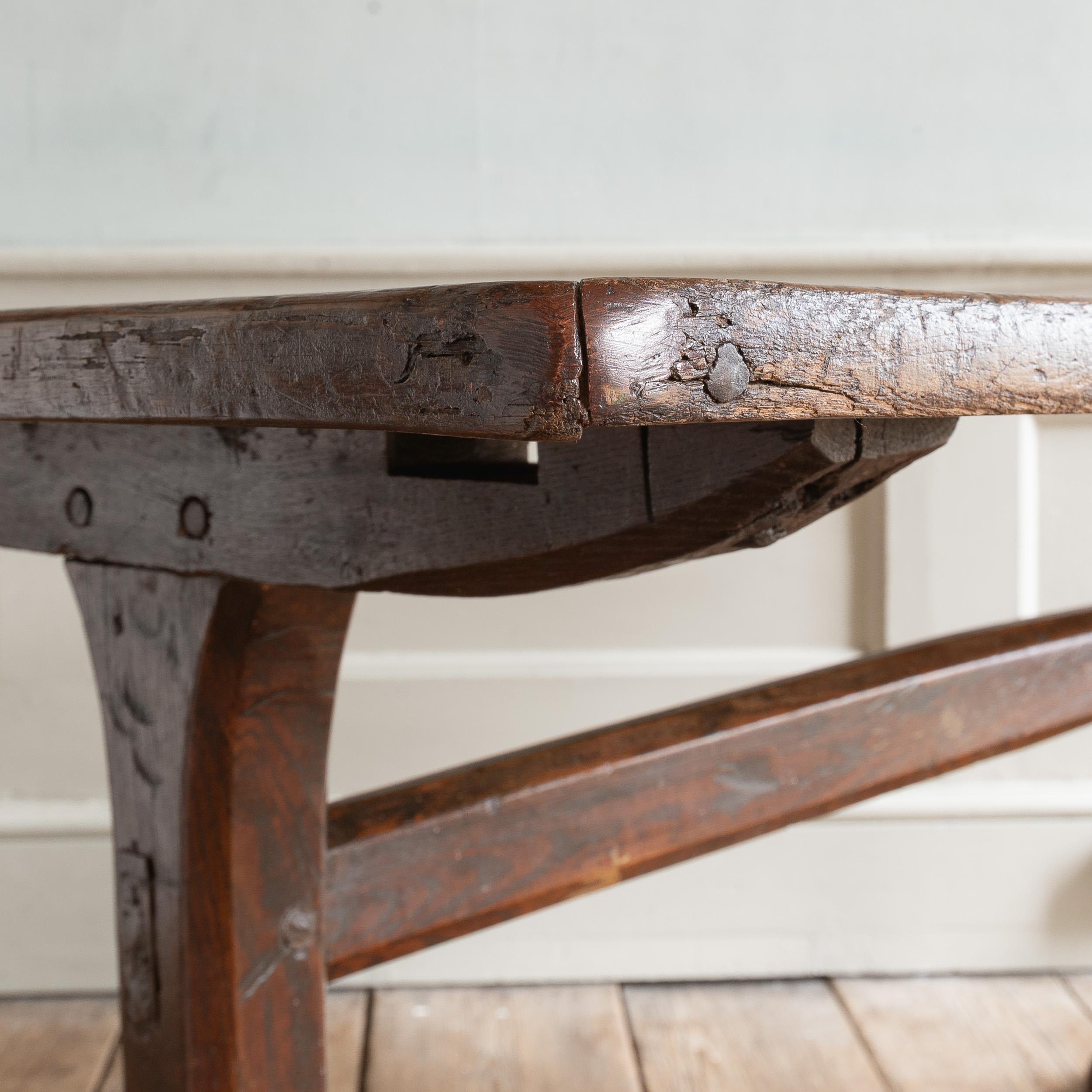 Seventeenth Century English Oak Joined Dining Table For Sale 11