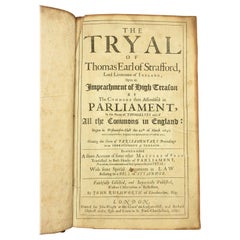 Seventeenth Century Original Leatherbound Book The Tryal of Thomas Strafford