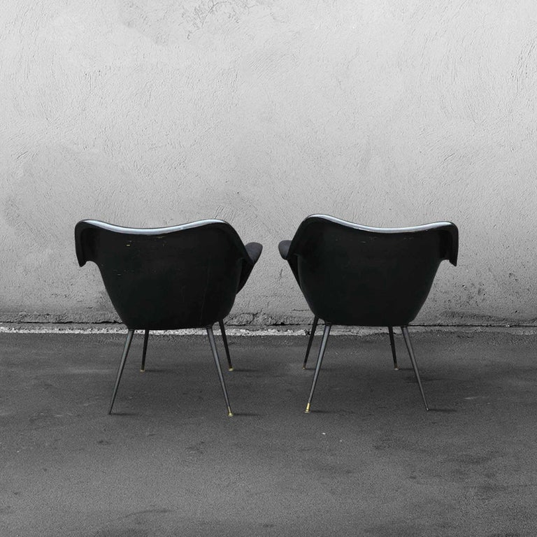 Seventies Black Armchairs For Sale at 1stDibs