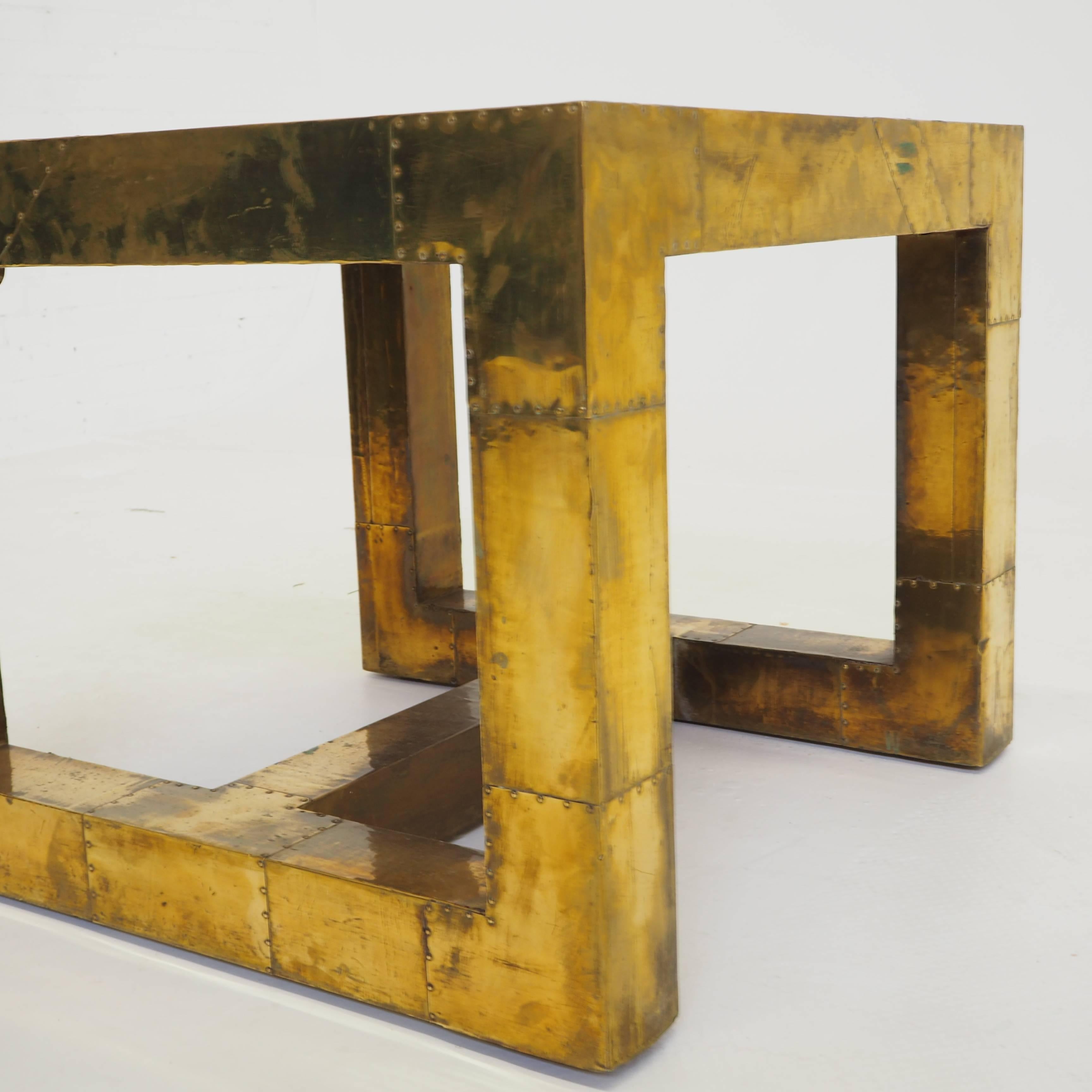1970s Brass Side Table For Sale 3
