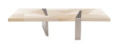 Seventies Central Table in Wood and Metal Legs by Roberto Cavalli Home Interiors
