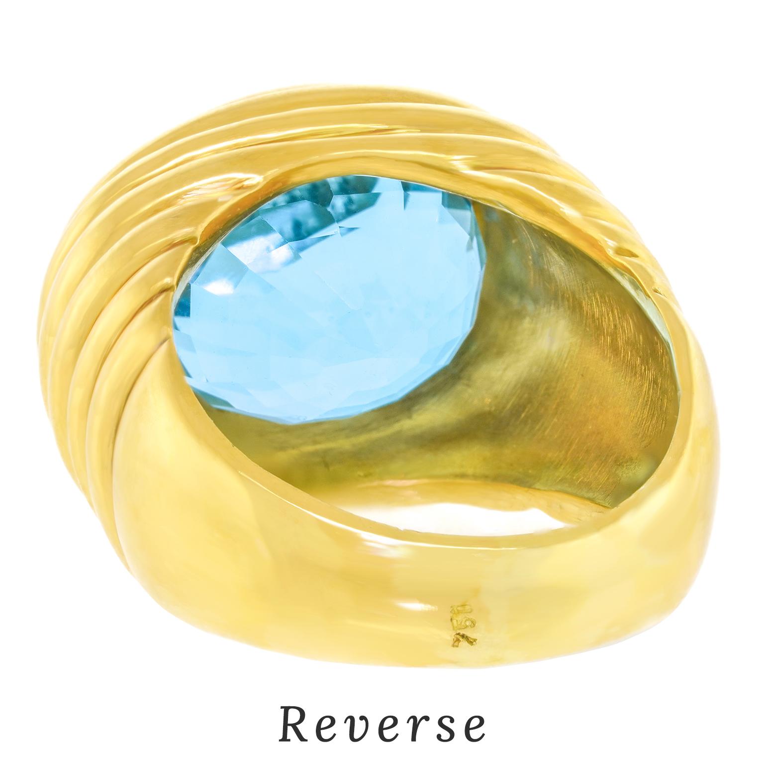 Seventies Chic Aquamarine Ring 2