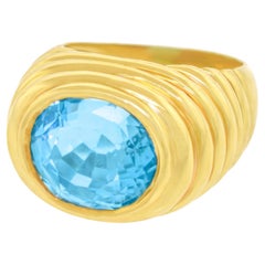 Seventies Chic Aquamarine Ring
