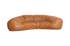 1970s Cognac Leather Sofa by Raphael Raffel