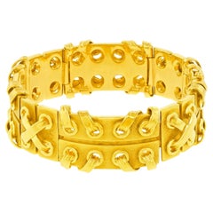 Bracciale d'oro a forma di corsetto anni '70