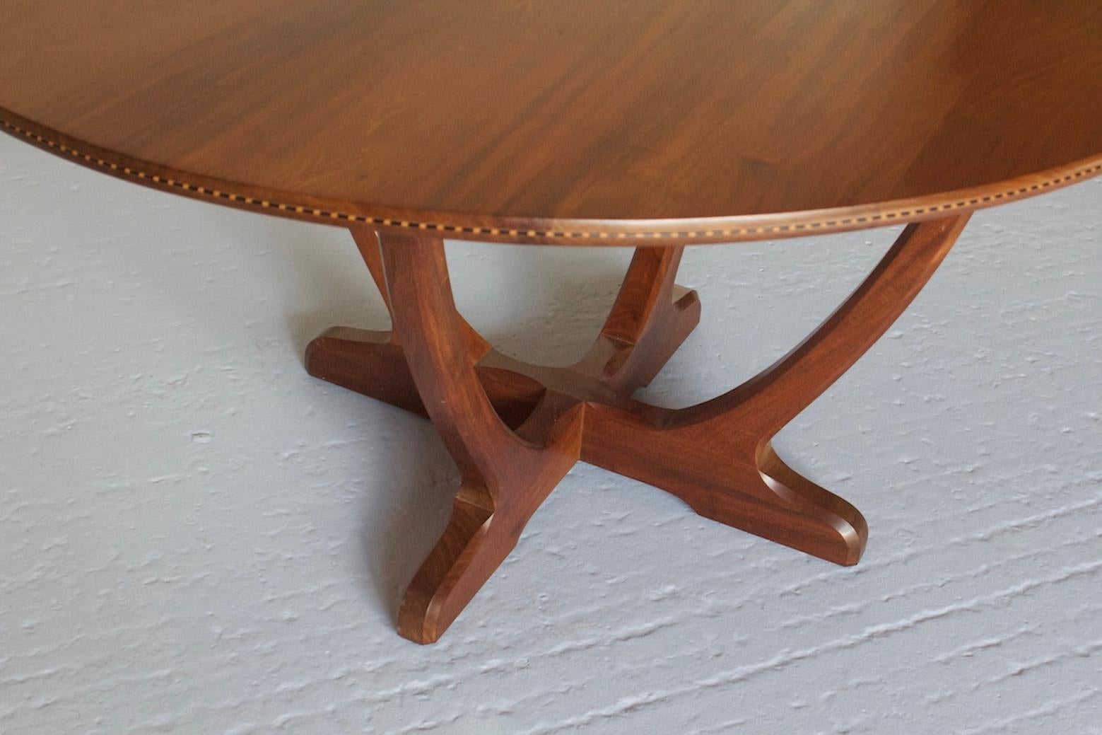 English Seventies Cuban Mahogany Oval Dining Table by Oliver Morel