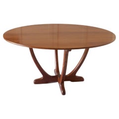 Vintage Seventies Cuban Mahogany Oval Dining Table by Oliver Morel