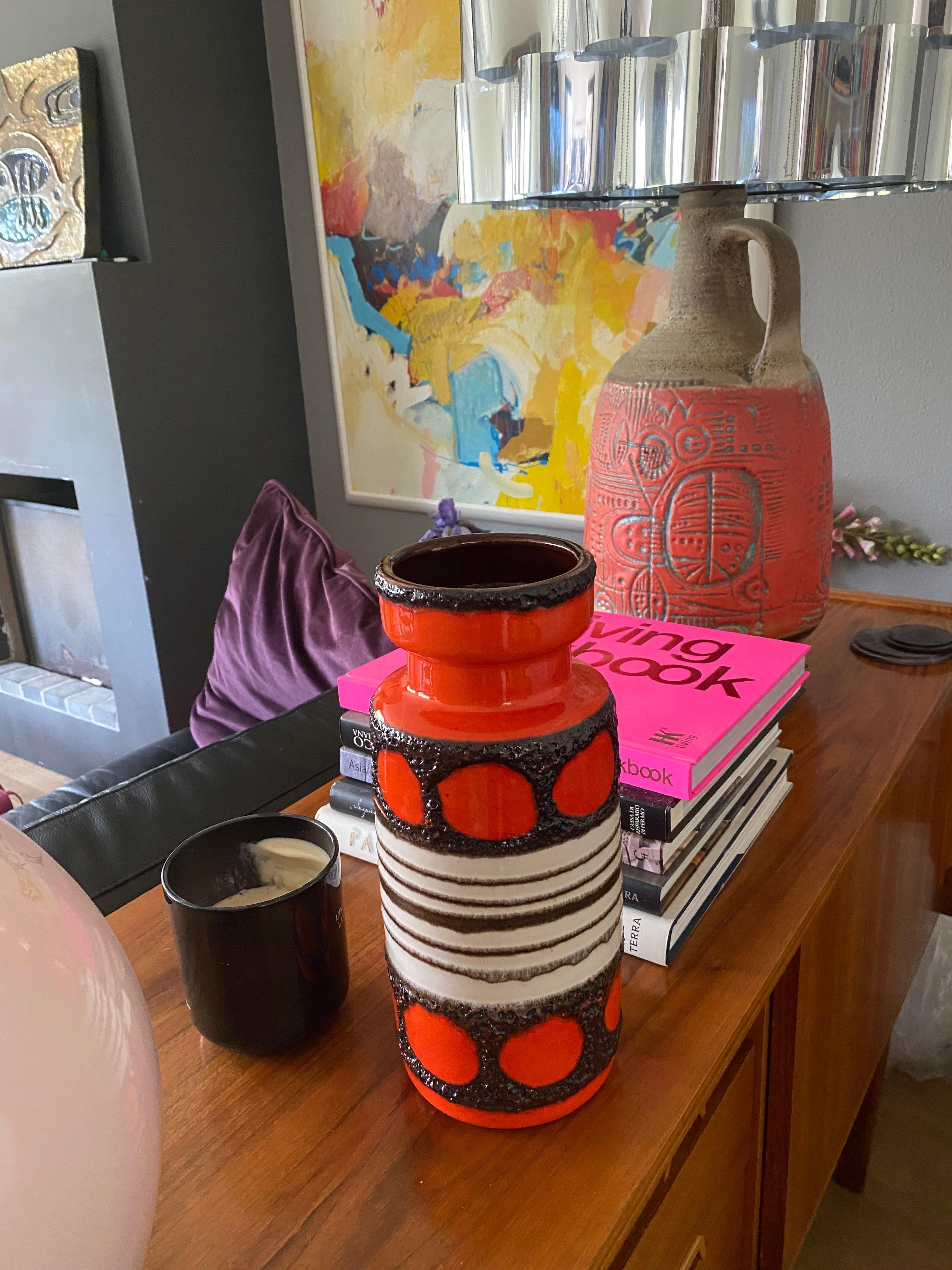 Schön gefärbte Fat Lava Vase aus den siebziger Jahren.