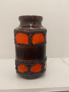 Vase en lave grasse des années 70 par Scheurich Keramik Allemagne