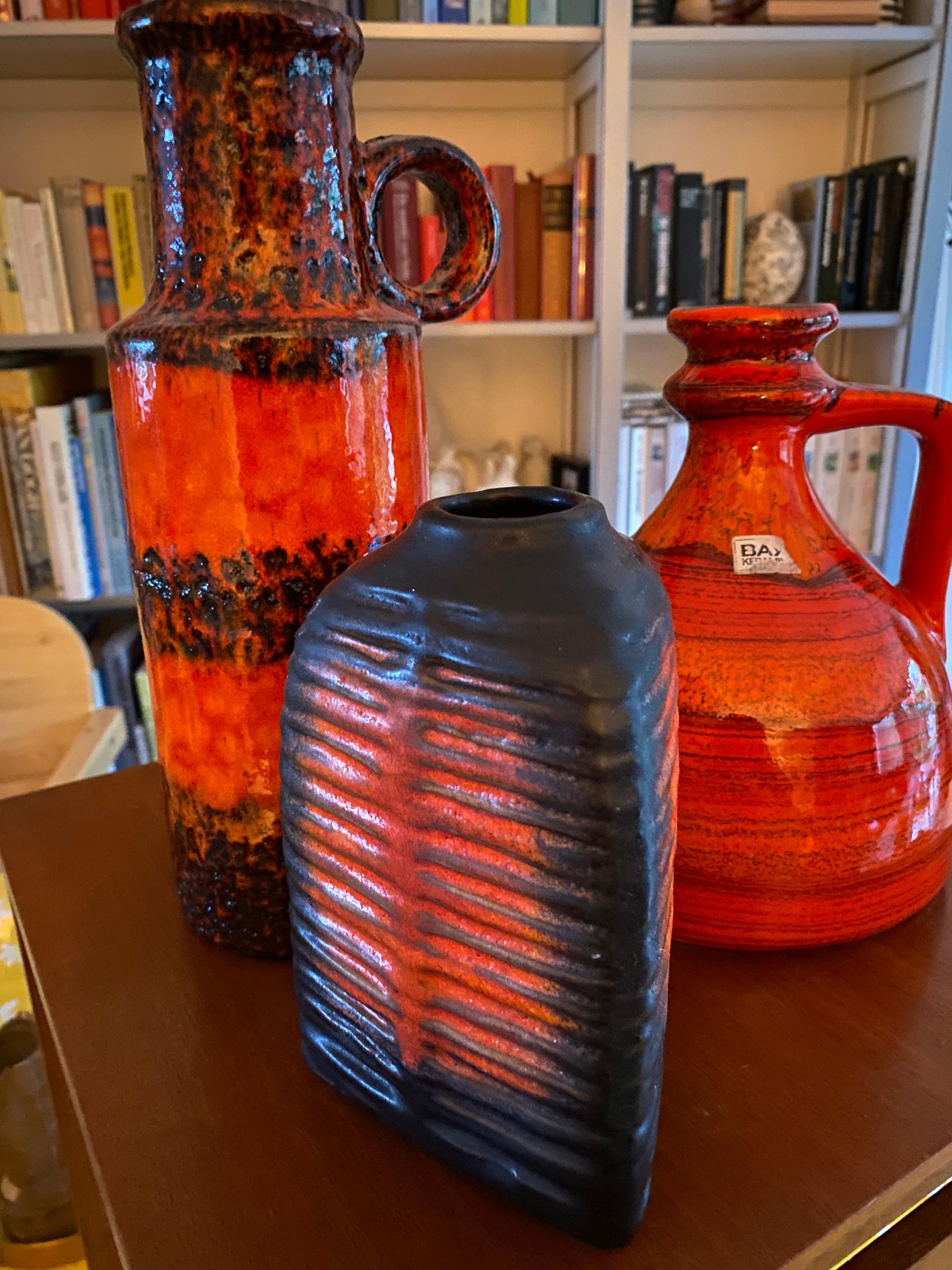 Seventies Fat Lava Vases Germany (3 pcs) For Sale 4