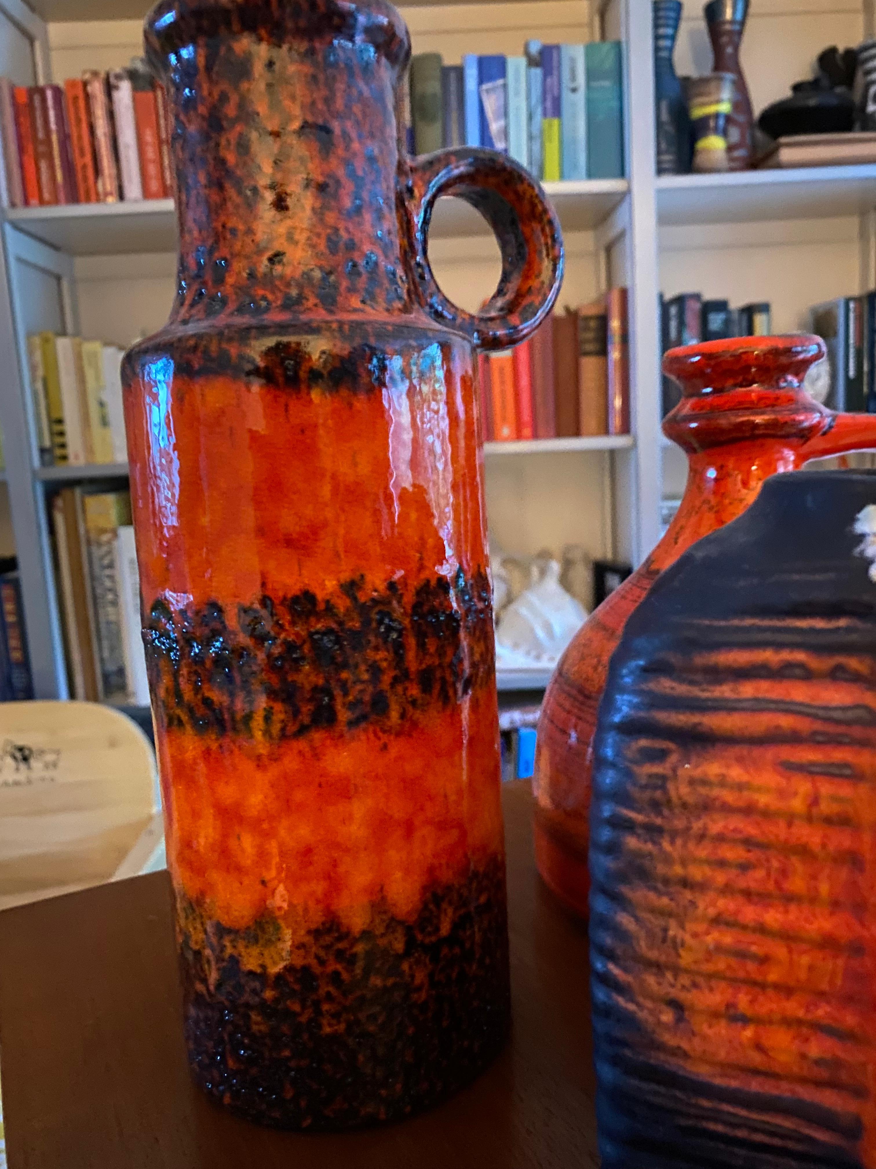 Fine XX secolo Vasi in lava grassa anni '70 Germania (3 pz) in vendita