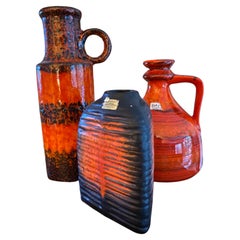 Retro Seventies Fat Lava Vases Germany (3 pcs)