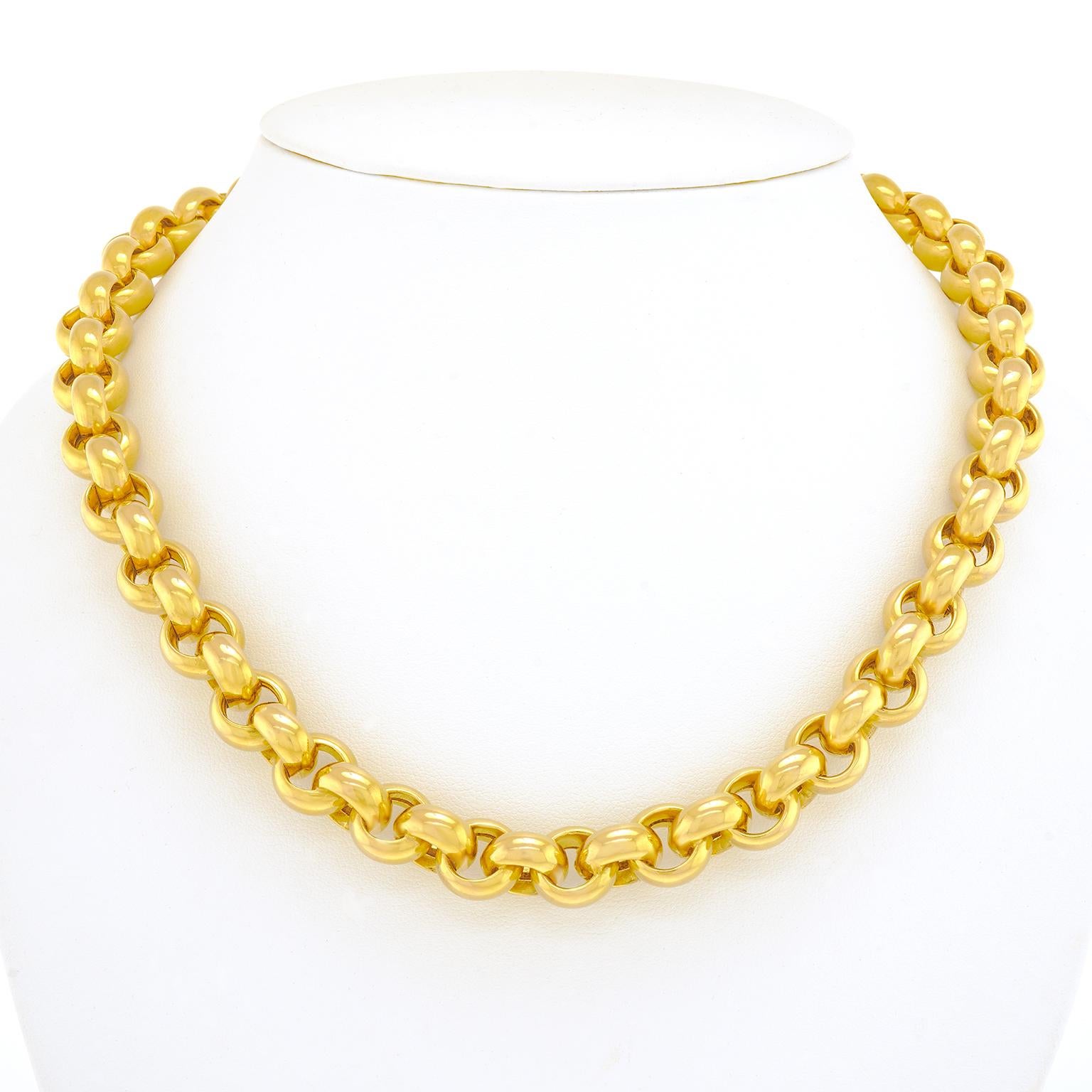 Seventies Gold Rolo Necklace, Italy For Sale 2