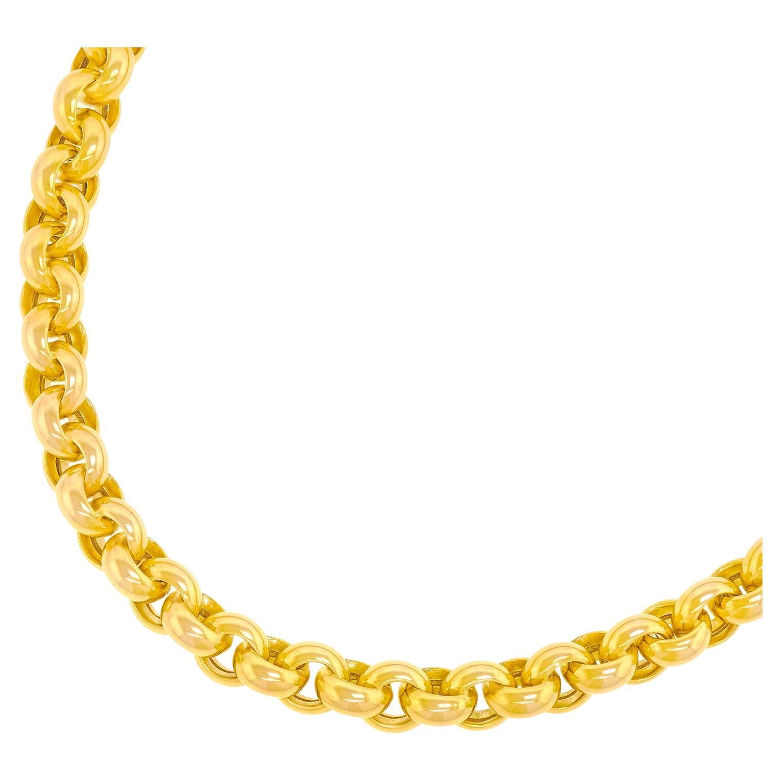 Seventies Gold Rolo Necklace, Italy For Sale