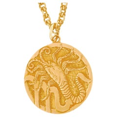 Vintage Seventies Gold Scorpio Pendant Sweeeeet