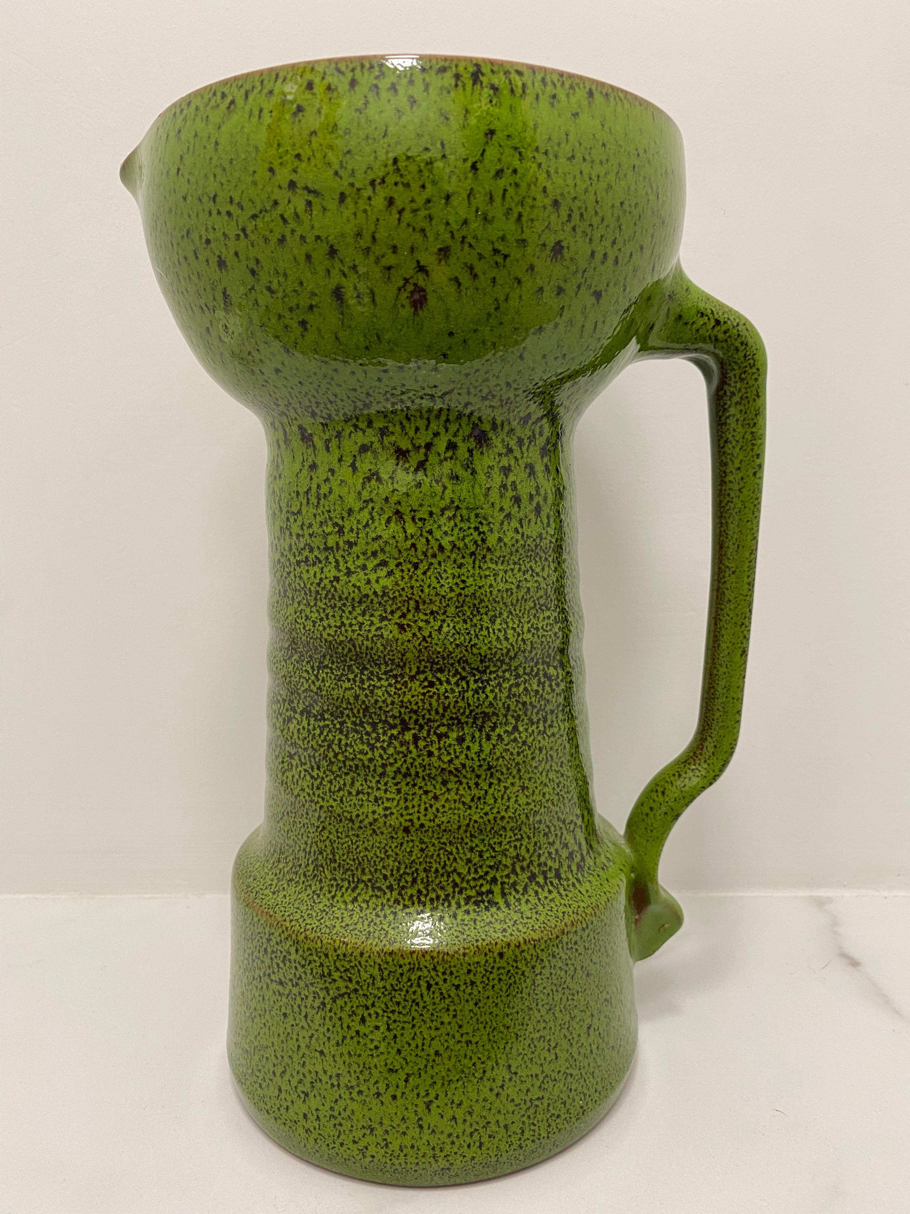 Seventies Green Vase or Jug For Sale 4