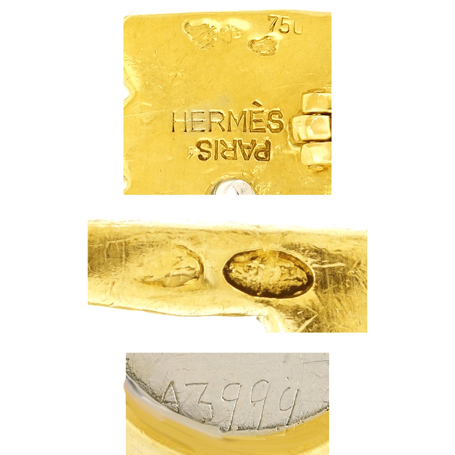 Collier en or et argent Hermes des années 70 en vente 1