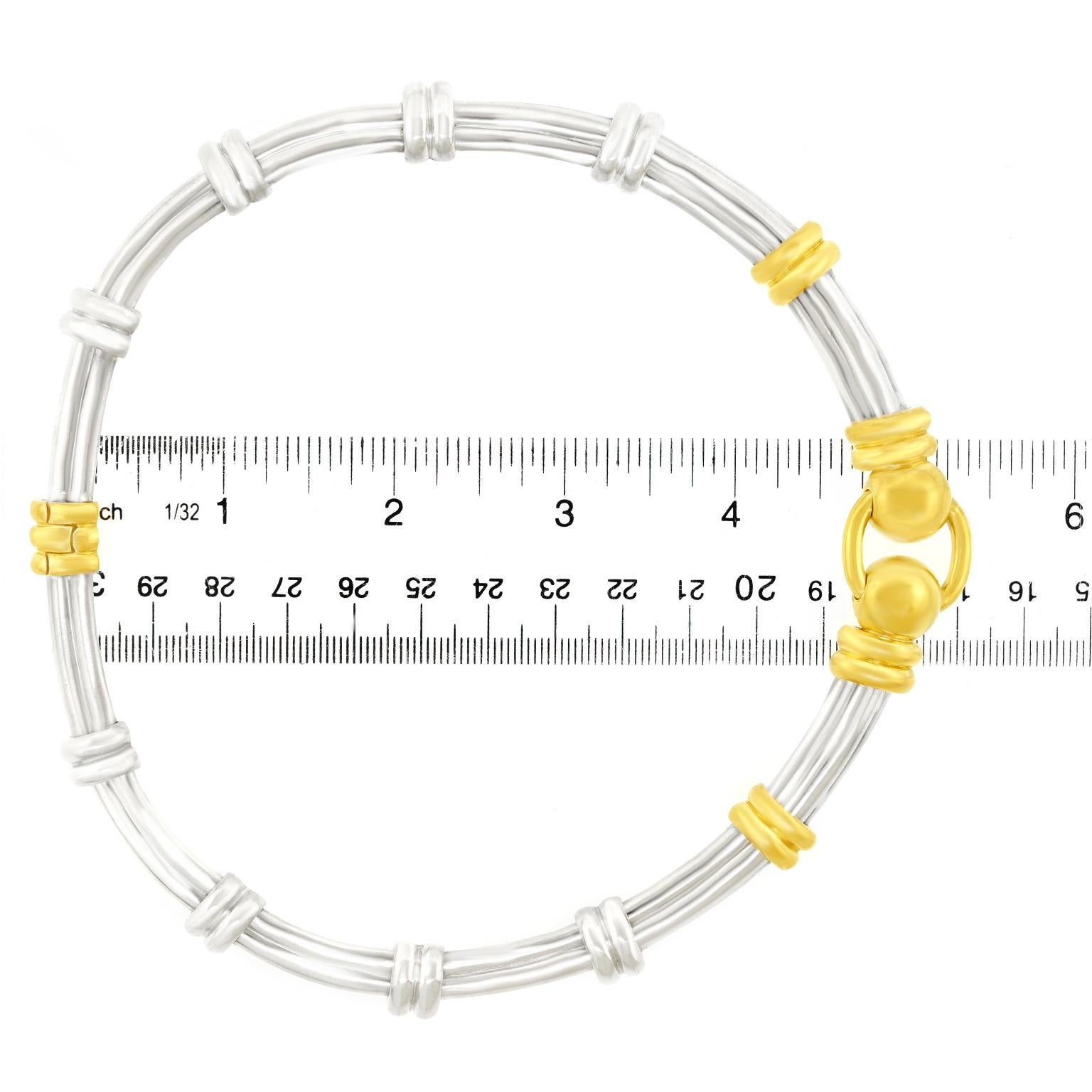 Collier en or et argent Hermes des années 70 en vente 2
