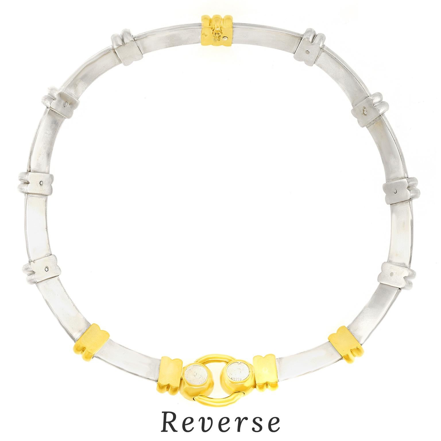 Collier en or et argent Hermes des années 70 en vente 5