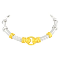 Seventies Hermes Gold & Sterling Necklace