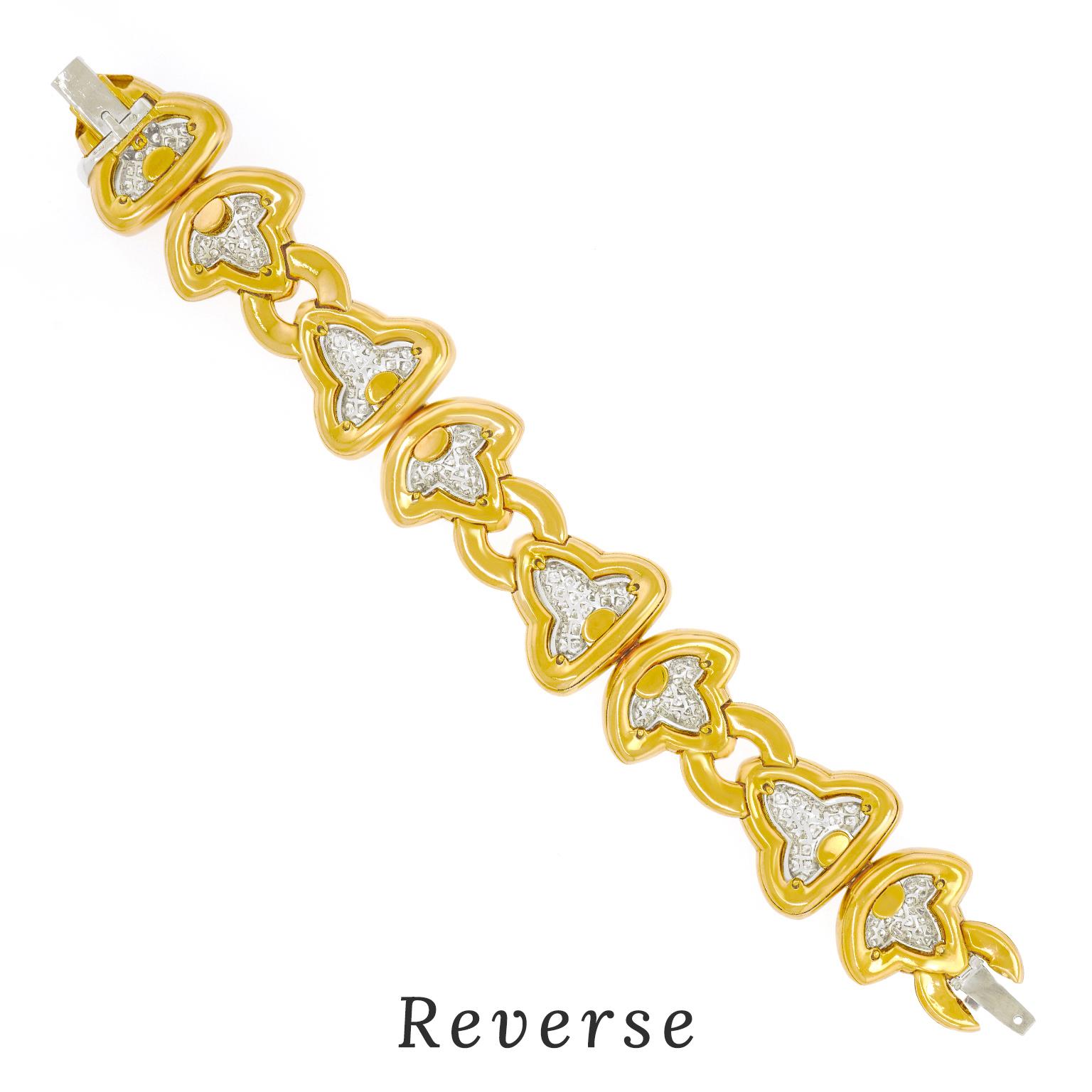 Seventies Italian Design Diamond Bracelet For Sale 5